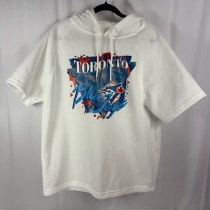 Toronto Blue Jays MLB Baseball Short Sleeve White Sweatshirt XL Hoodie Vladdy